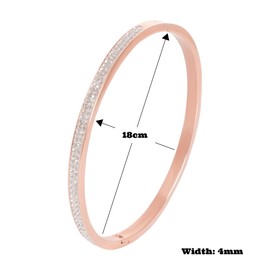 Manfnee 4 mm Stainless Steel Bracelet with Cubic Zirconia Women Gift Girls Party Love Friendship, Stainless Steel, No gemstone