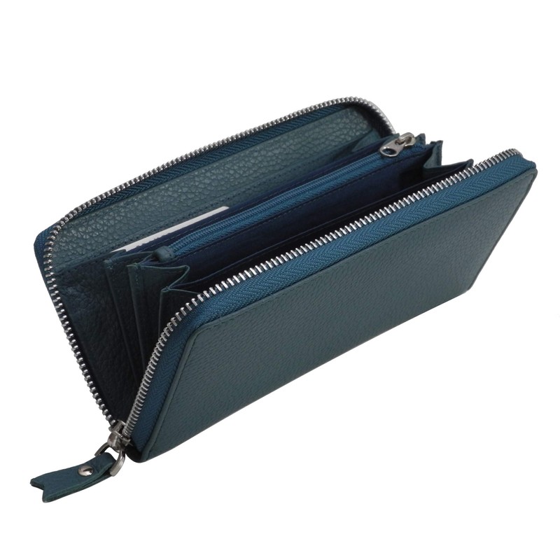 Branco Women's RFID Secure XL Leather Wallet with Zip Round