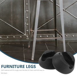 TEHAUX 16pcs Hairpin Leg Protector Feet Caps - Non-Slip Table Feet Covers for Hairpin Legs, Black Silicone Furniture Pads for Table & Chair Leg Protection