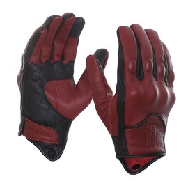 Harssidanzar Motorbike Gloves, Mens Leather Motorcycle Gloves Touchscreen Riding Racing Motorcoss Glove GM028UKK, Oxblood black(upgrade), Size M