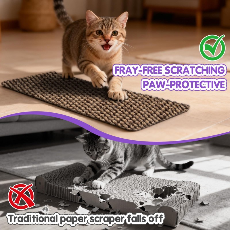Wall Cat Scratcher for Indoor Cats,19.6x7.8”Corner Cat Scratcher,Cat Scratch Pad