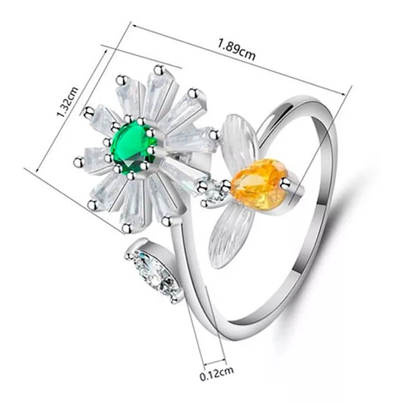 Veraly Anillo De Ansiedad Giratorio Ajustable Fidget Joyas Alivio