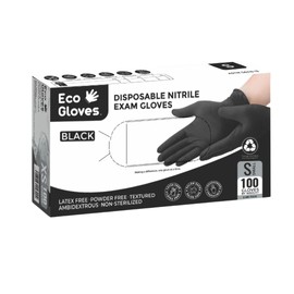 Disposable Nitrile Exam Gloves BLACK (5 Mil) | Latex-Free, Powder-Free | For Foodservice, Mechanic, Tattoo, Medical, Cleaning (100, X-Large)