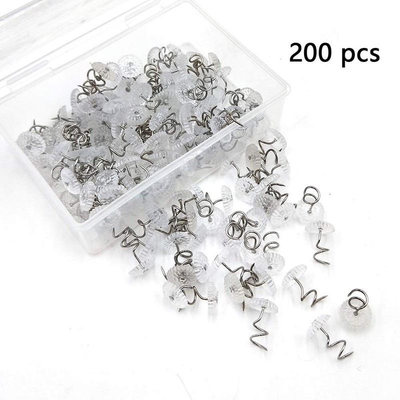 200 pcs Transparent Plastic Head Screw Nail for Upholstery and