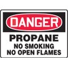 Accuform "Danger Propane- No Smoking- No Open Flames" Safety Sign,