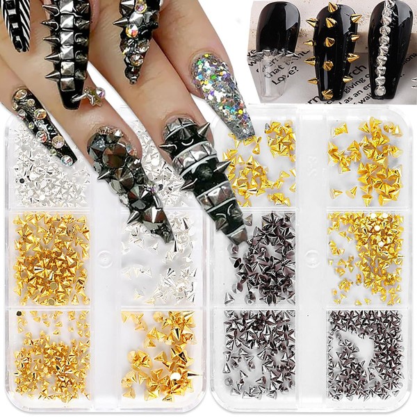 2 Boxes Nail Studs Art - Gothic Nail Studs Charms