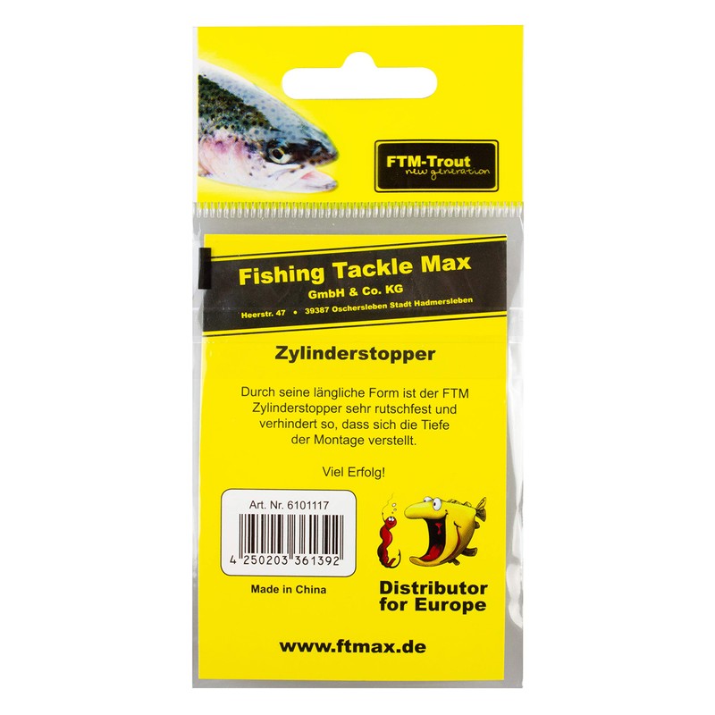 FTM Trout Cylinder Stoppers Size S - 10 Rubber Stoppers