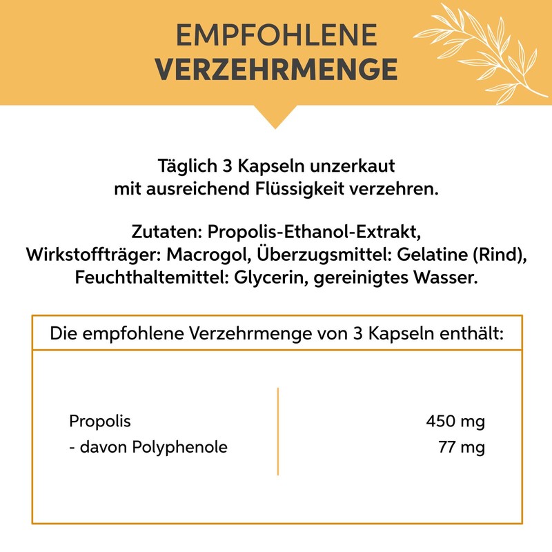 Propolis Capsules, Pack of 1000, High Dose 450 mg Daily