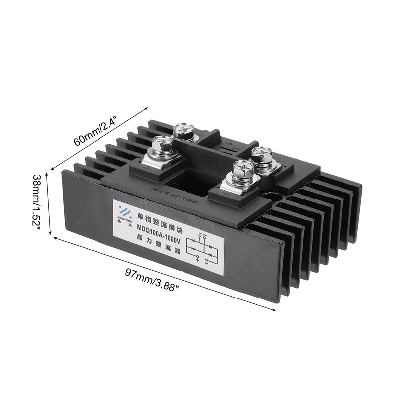 PATIKIL MDQ100A Rectifier Diode with Radiator, 1 Pcs Bridge Rectifier