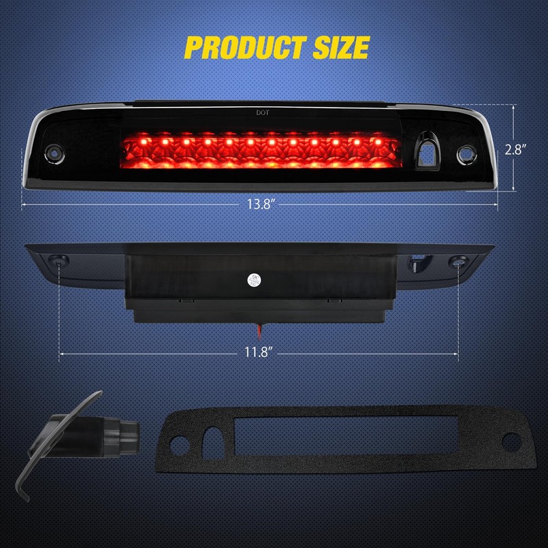Nilight Third Brake Light Tail High Mount 3rd Stop Lights