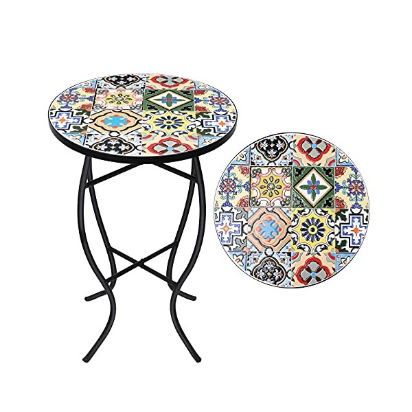Outdoor Mosaic Side Table - Small Patio Table Coffee Table