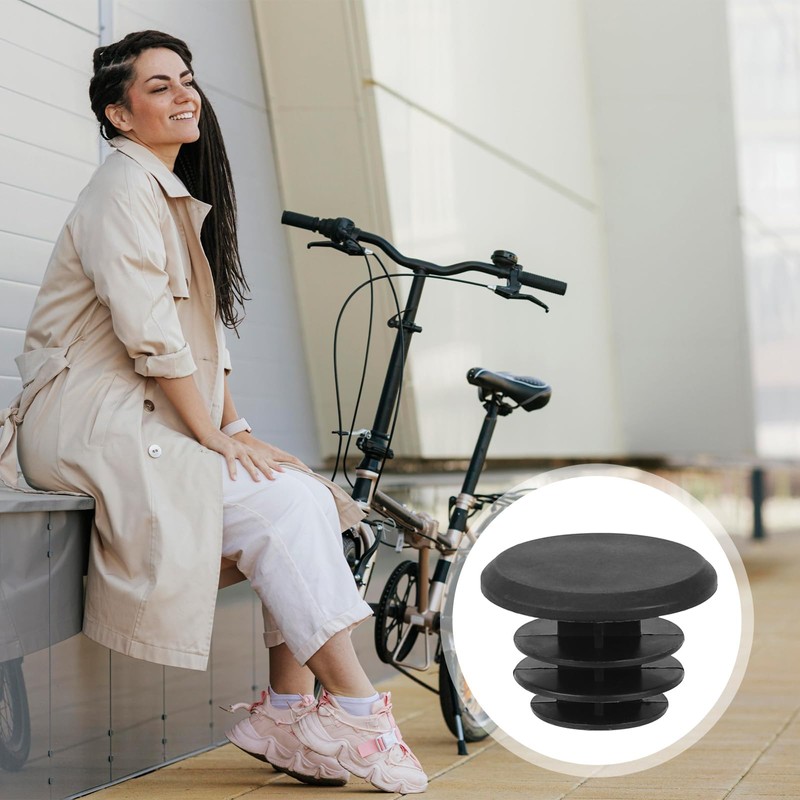 FYHJNC 10 Pieces Bike Handlebar End Plugs, Black Plastic Bar