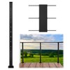 Muzata Black Cable Railing Post 42 Inch 42"x2"x2" Level Drilled