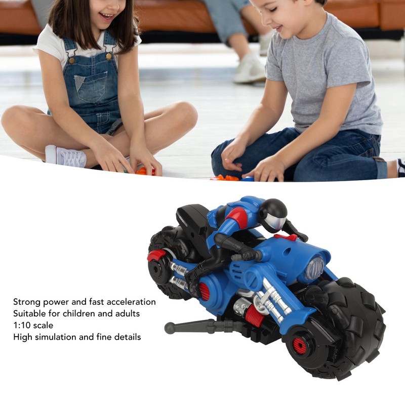 1:10 Scale Remote Control Motorcycle Toy High Speed RC Stunt