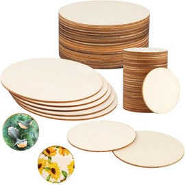 Wooden Discs, Pack of 50 Round Wooden Discs, 5 cm Diameter, 2.5 mm Thick, DIY Craft Wooden Discs, Light Wood Cut-Outs, for Art, Sign Plaque, Ornaments or as Decoration, Painting, DIY