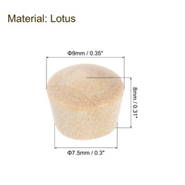 sourcing map 36Pcs Wood Button Plugs, 7.5mm/0.3" Flat Head Hardwood Screw Hole Plug Wooden Caps Buttons Wood Plug for Furniture Woodworking Craft Decor (9mm x 7.5mm)