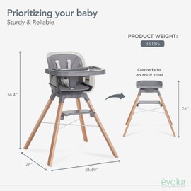 Evolur 360° Bloom Highchair in Storm Gray