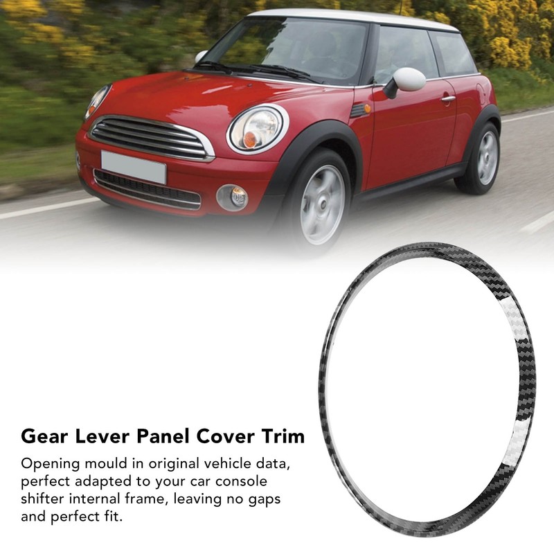 Interior Gear Shift Trim Cover Ring Carbon Fiber Style Console