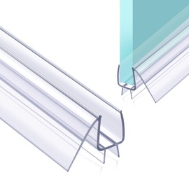 POZIA Shower Door Bottom Seal Frameless Glass Shower Door Seal Strip Clear Vinyl Durable Stop Shower Leaks and Create a Water Barrier Ultra Clear (1PACK-1/4in)