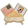 POW MIA & American Flags Pin 1"