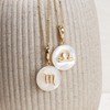 Zodiac Gold Sign on White Pearl & Shell Necklace -