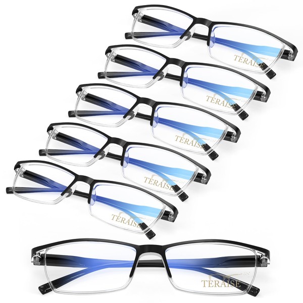 TERAISE 6 Gafas de Lectura Modernas Antiluz Azul para Hombre