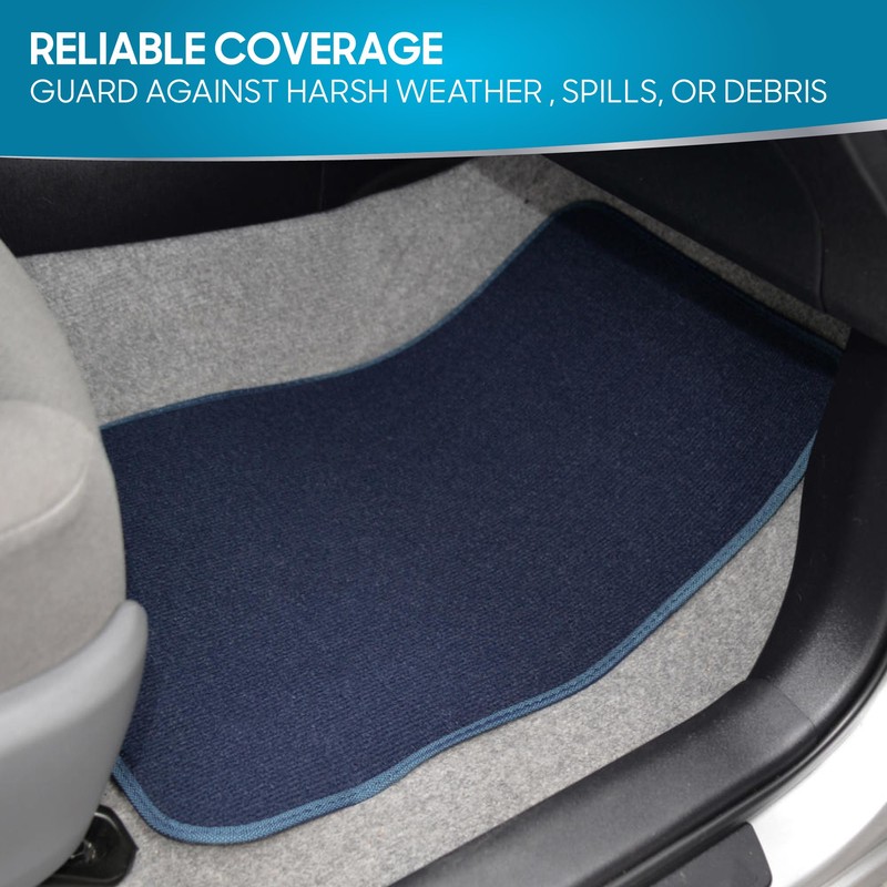BDK Premium Carpet Blue Floor Mats for Cars - Universal