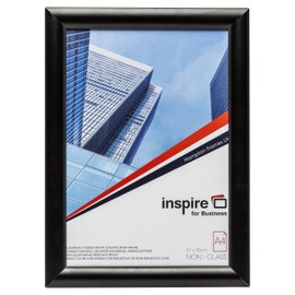 SNAPA4BLK Black A4 (21x30cm) Aluminium Snap Frame with 25mm Wide Profile Point of Sale Certificate Display Picture Photo Frame by Inspire for Business