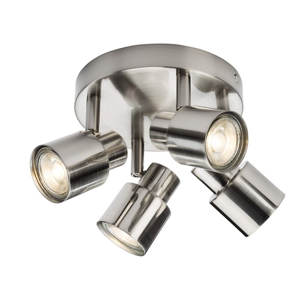 Knightsbridge GU10 Adjustable Spotlight, Pressed Steel, 50 W, Brushed Chrome