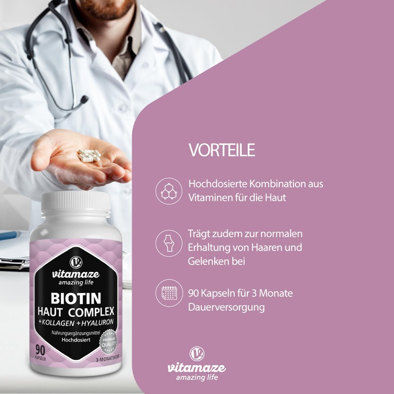 Skin Complex with Biotin, Collagen, Hyaluron, Q10 & Vitamin C,