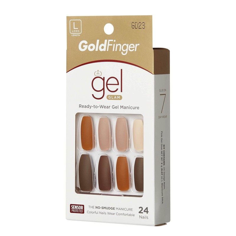 Gold Finger Gel Glam Design Nail (GD23)