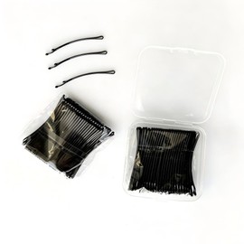 100PCS 2.2-inch Bobby Pin Curved, Super Grip Black Hair Clips with Box - Reusable Curved Bobby Pins Black For Thick