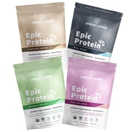 Sprout Living, Epic Protein Pro Collagen, Mindful Matcha, Real Sport and Complete Coffee, 12 Servings