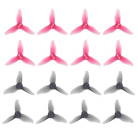 8 Pairs RC Propeller 2023 1.5mm 3-Blade Propeller 3 Holes Props for Gemfan Hurricane for 1105-1108 Brushless Motor RC Drone FPV Racing Toothpick 8CW 8CCW(4 Pairs Gray, 4 Pairs Red)