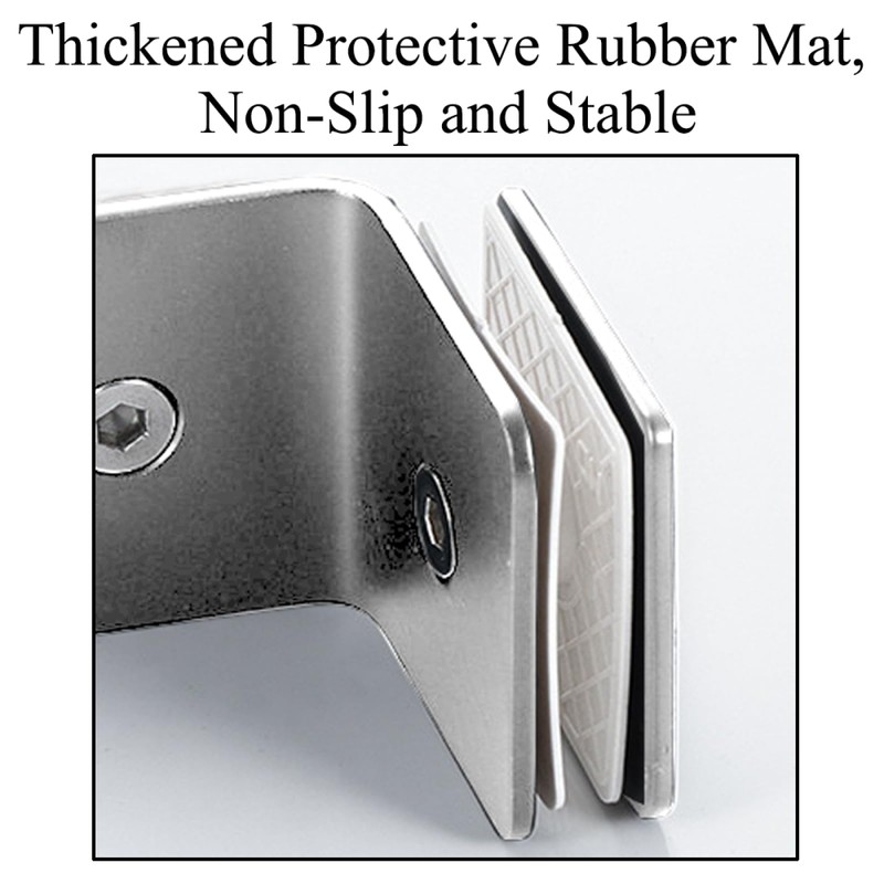 Stainless Steel 90 Degree Glass Clamp, Single Side Square Glass