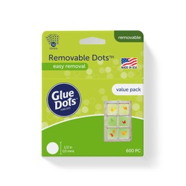 Glue Dots, Removable Dots Value Pack, Double-Sided, 1/2", .5 Inch, 600 Dots, DIY Craft Glue Tape, Sticky Adhesive Glue Points, Liquid Hot Glue Alternative, Clear | Glue Dots