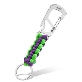 [KeyUnity] KC00 Paracord Keychain with Carabiner, Stainless Steel Carabiner with Ring, Braided 550 Paracord, Keychain Length 116mm, Lanyard Ring Hook Clip, SL1