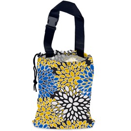NHNXHWIA Chrysanthemum Car Trash Bag,Aster Flowers Hanging Drawstring Car Garbage Bag,Waterproof Canvas Car Back Seat Organizer with Adjustable Buckle,for Vehicles,SUVs,Camping,Road Trips