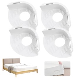 4 Pcs Bed Sheet Holder, No-Slip Sheet Locks, Bed Corner Sheet Holders for Adjustable/Thick Mattress, 30-Second Installation (S,White)