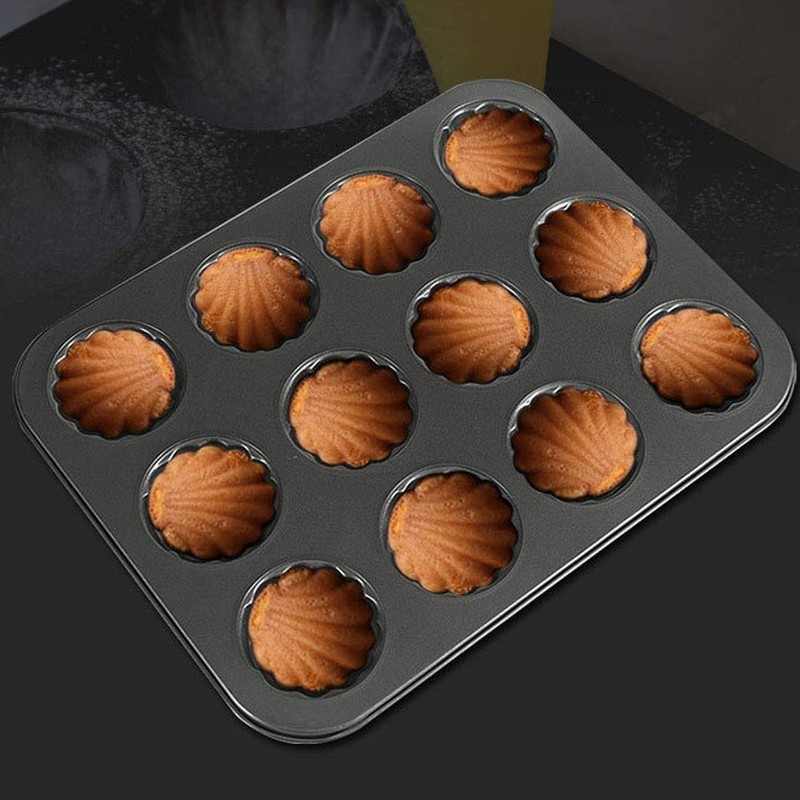 Mini Muffin Pan, 12 Cup Nonstick Carbon Steel Baking Tray,