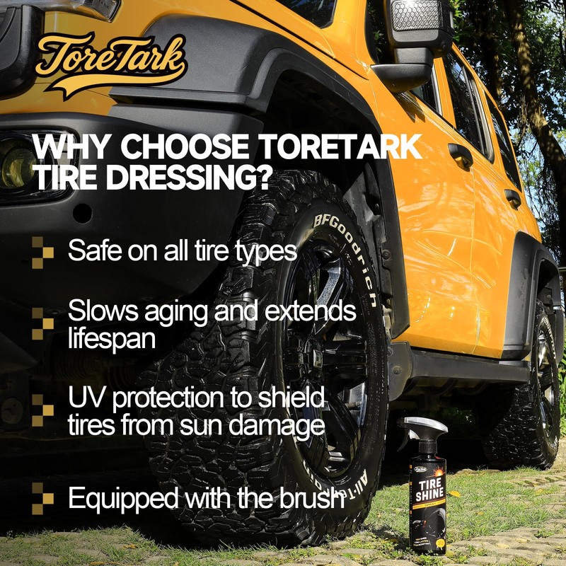 toretark Tire Shine Spray, Ceramic Tire Coating, Not a Dressing,