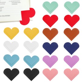Ouligay 20pcs Leather Heart Bookmark for Women Book Marks for Reading Cute PU Leather Corner Bookmark Book Lovers Accessories for Teacher Appreciation End of School year Bookish Best Friend Graduation
