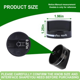 W10339442 Stove Knobs Replacements,Compatible with Whirlpool Gas Range Stove Oven,Control Knobs for Cooktop Surface Burner,Replaces WPW10339442 PS11753188 AP6019877,Fits WFG320M0BB0(5 Pack)