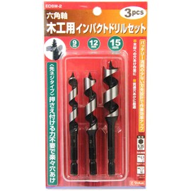 E – Value Hex Shank Tip Screw Type Carpentry For Impact Drill Set, 9/12/15 mm 3 Pairs edsw – 2 