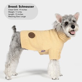 cyeollo Small Dog Sweater with Leash Hole Turtleneck Knitted Sweaters Winter Dog Clothes Sweaters for Small Dogs S