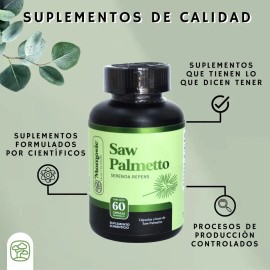 Saw Palmetto 60 Cápsulas | Salud De Próstata | 1000 Mg | Dura 1 Mes | Momosie