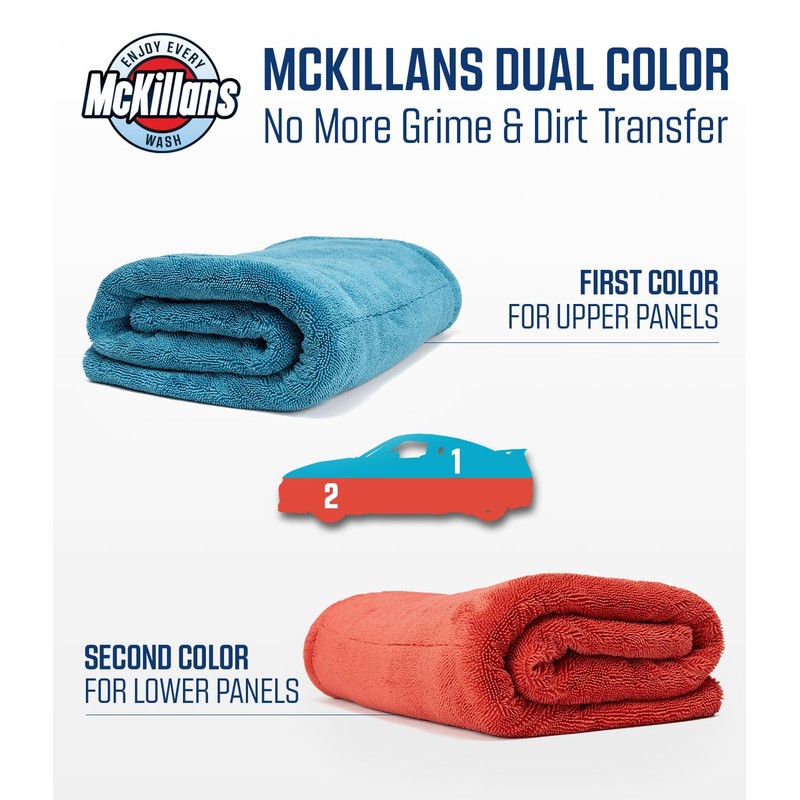 McKillans® Extra Large Dual-Color Car Drying Towel XL - Edgeless