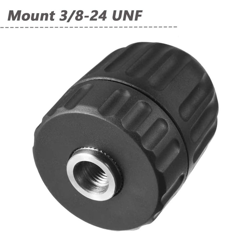 Mesee 0.8-10mm Keyless Drill Chuck Adapter 3/8-24UNF Mount Thread Impact