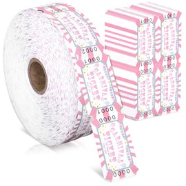 FYSUIMU 1000 Pcs Carnival Tickets Roll Pink Circus Raffle Tickets Pastel Carnival Party Ticket Decorations for Mother's Day Birthday Party Events Fundraiser Class Reward Family Games Door Prizes