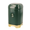 KitchenCraft Sugar Storage Canister with Lid, Hunter Green & Gold,